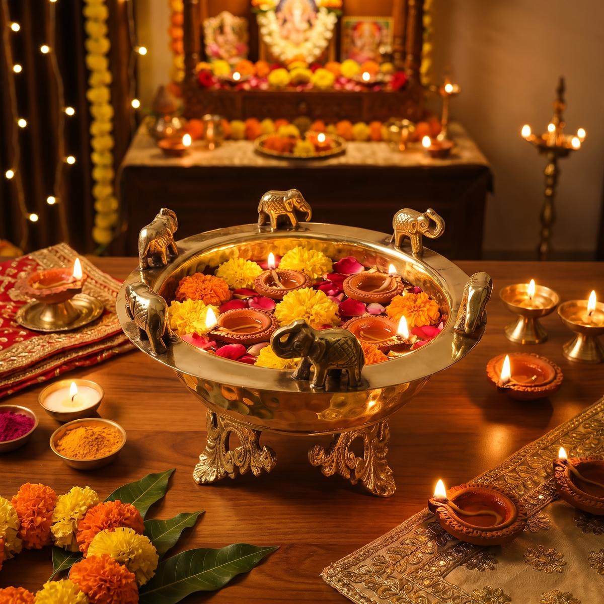 Festive decor setup