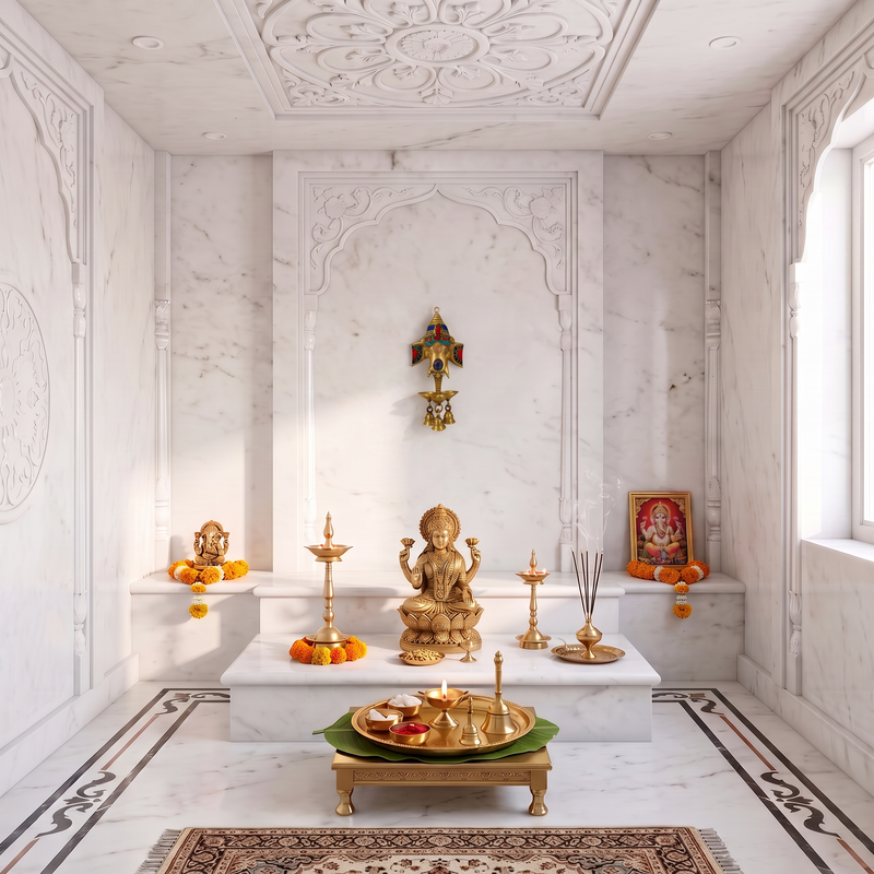 Contemporary Puja room setup
