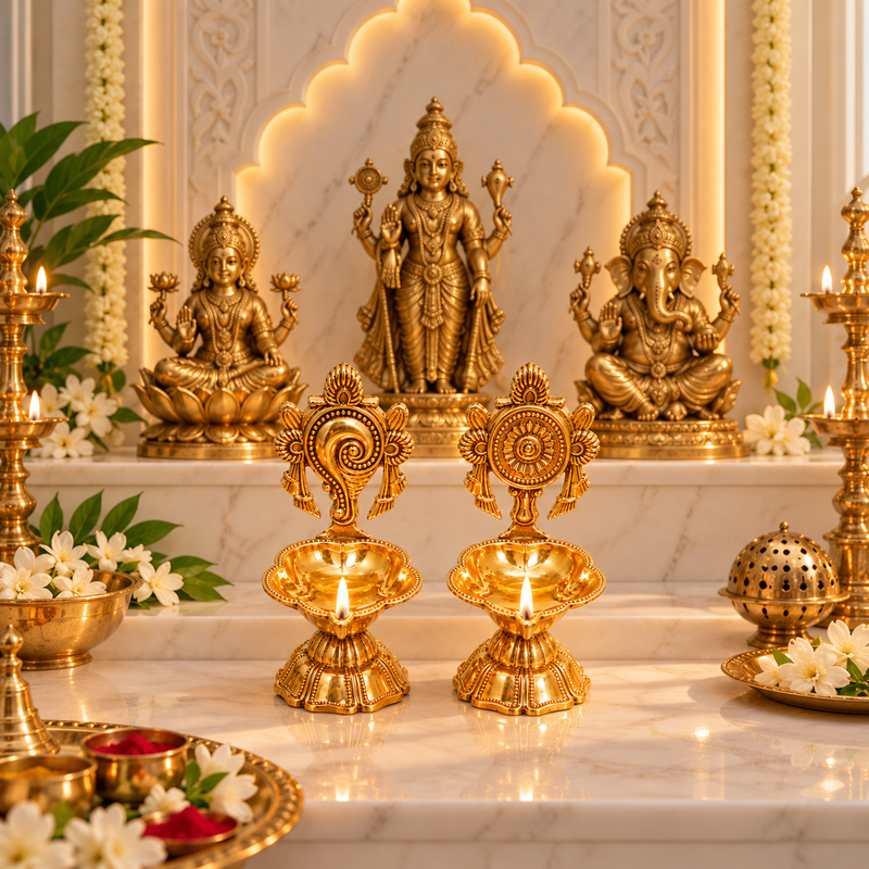 Contemporary Puja room setup
